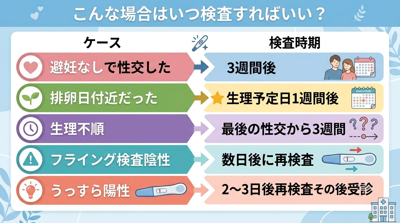 こんな場合はいつ検査すればいい？