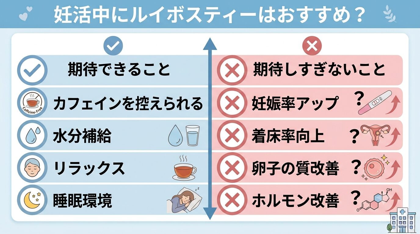 妊活中にルイボスティーはおすすめ？画像（比較表）