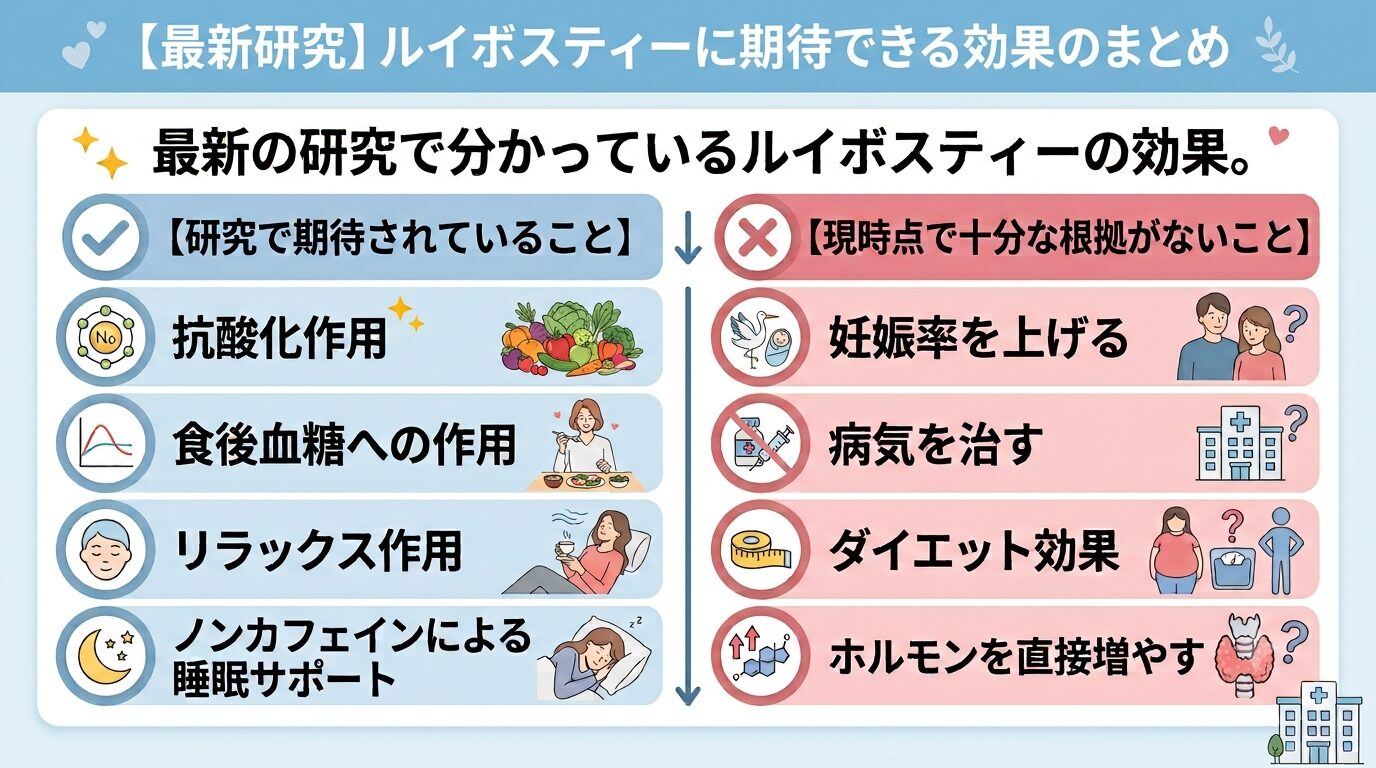 最新の研究で分かっているルイボスティーの効果